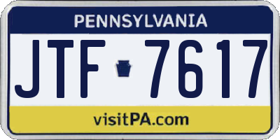 PA license plate JTF7617