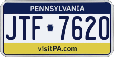 PA license plate JTF7620