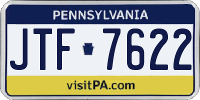 PA license plate JTF7622