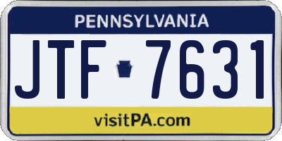 PA license plate JTF7631