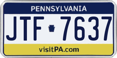 PA license plate JTF7637