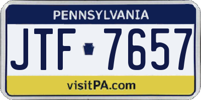 PA license plate JTF7657