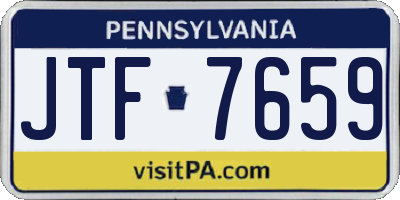 PA license plate JTF7659