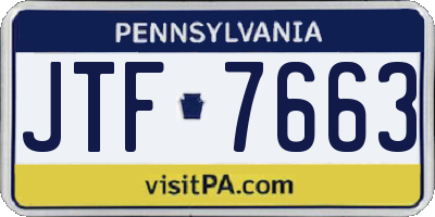 PA license plate JTF7663
