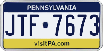 PA license plate JTF7673