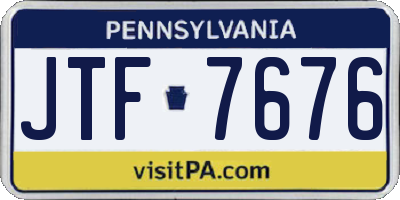 PA license plate JTF7676