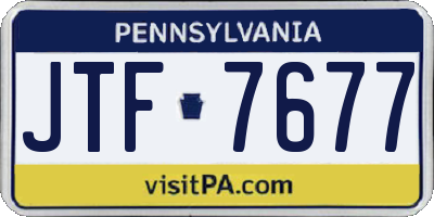 PA license plate JTF7677