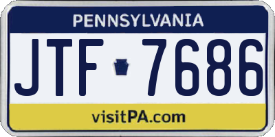 PA license plate JTF7686