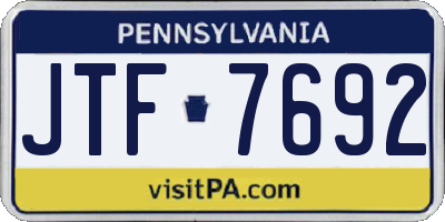 PA license plate JTF7692
