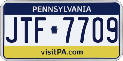 PA license plate JTF7709