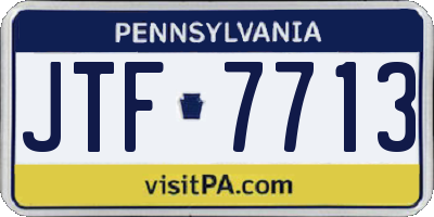PA license plate JTF7713