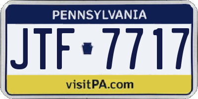 PA license plate JTF7717