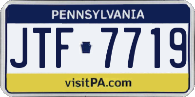 PA license plate JTF7719