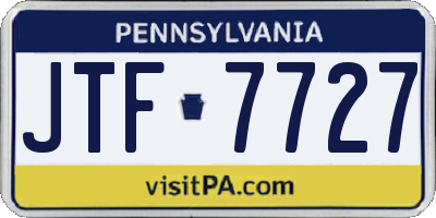 PA license plate JTF7727