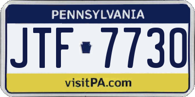 PA license plate JTF7730