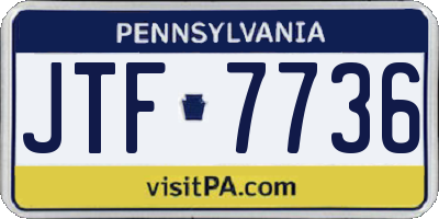 PA license plate JTF7736