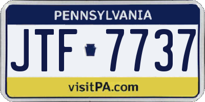 PA license plate JTF7737