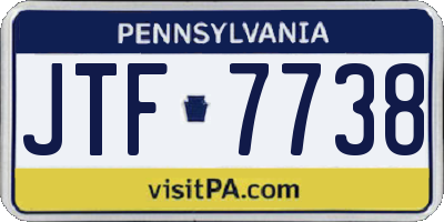 PA license plate JTF7738