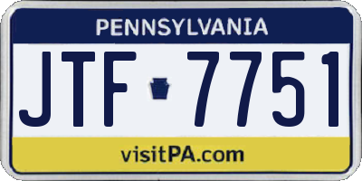 PA license plate JTF7751