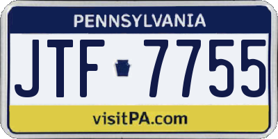 PA license plate JTF7755