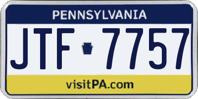 PA license plate JTF7757