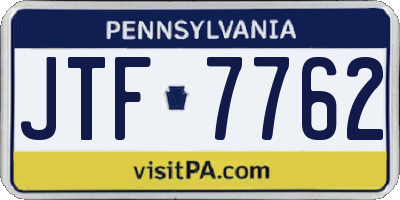 PA license plate JTF7762