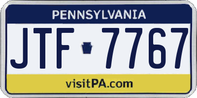 PA license plate JTF7767