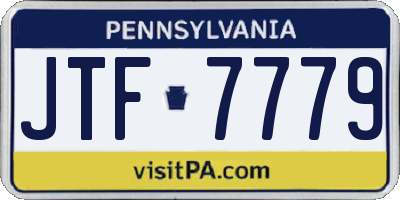 PA license plate JTF7779