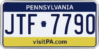 PA license plate JTF7790