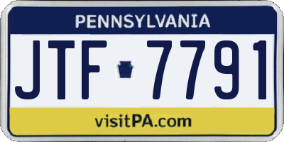 PA license plate JTF7791