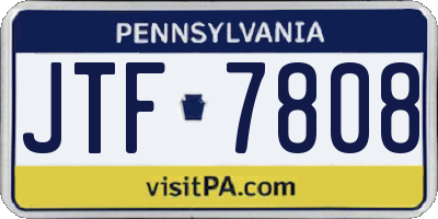 PA license plate JTF7808