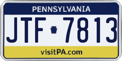 PA license plate JTF7813