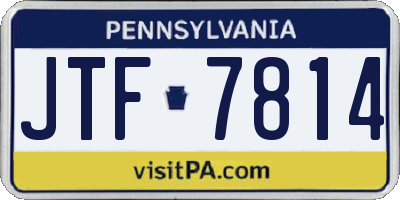 PA license plate JTF7814