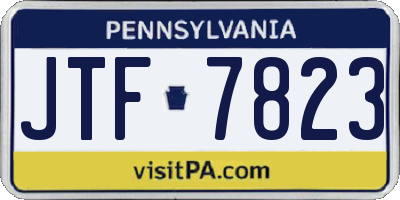 PA license plate JTF7823