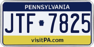 PA license plate JTF7825