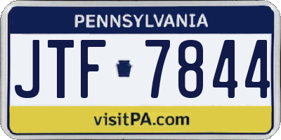 PA license plate JTF7844