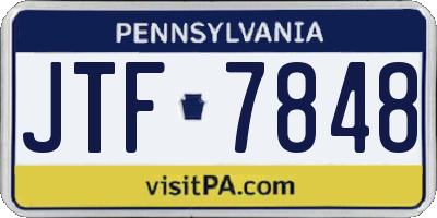 PA license plate JTF7848