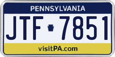 PA license plate JTF7851