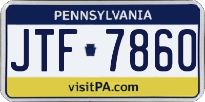 PA license plate JTF7860