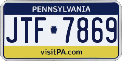 PA license plate JTF7869