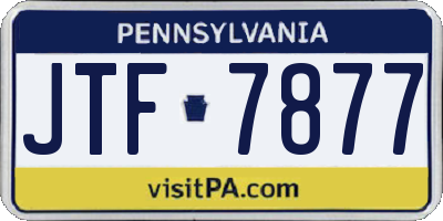 PA license plate JTF7877