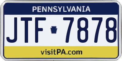 PA license plate JTF7878