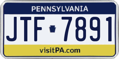 PA license plate JTF7891