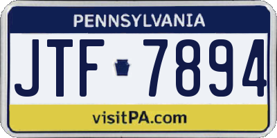 PA license plate JTF7894