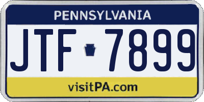 PA license plate JTF7899
