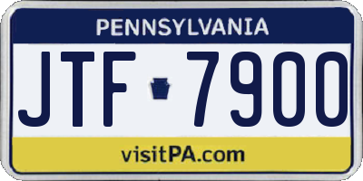 PA license plate JTF7900