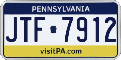 PA license plate JTF7912