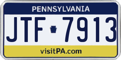 PA license plate JTF7913