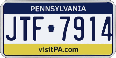 PA license plate JTF7914