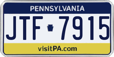 PA license plate JTF7915
